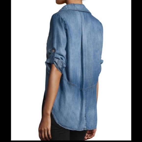 Bella Dahl Tencel Chambray Hi/Low Button Down Shirt - Picture 2 of 11